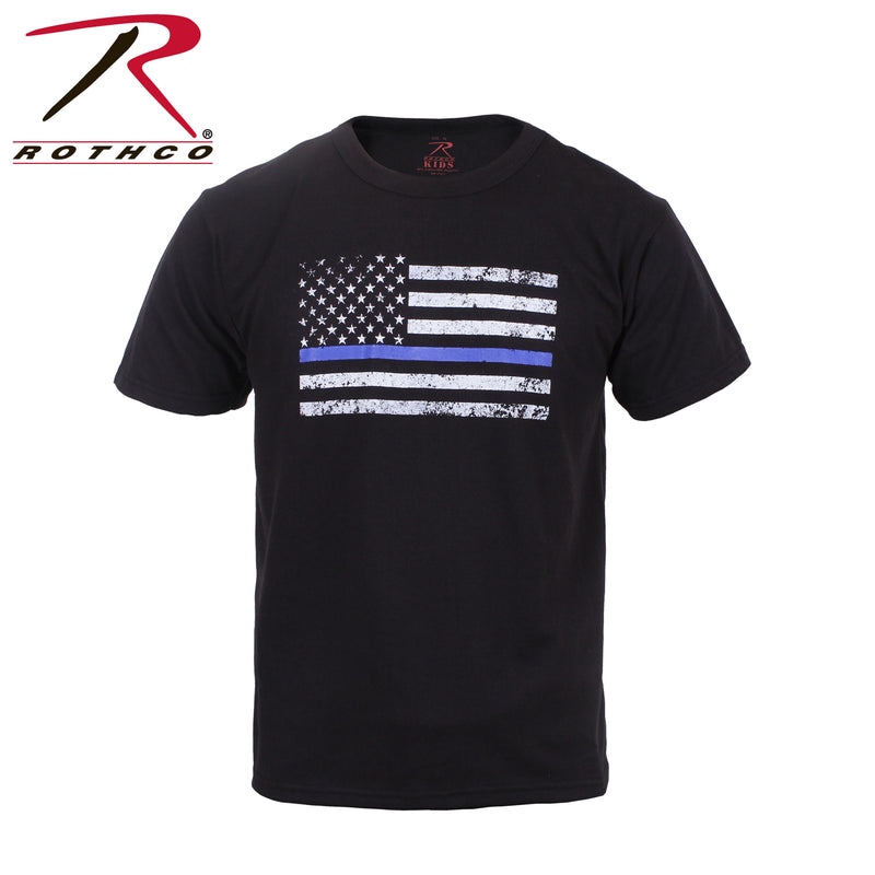 Rothco Kids Thin Blue Line US Flag T-Shirt