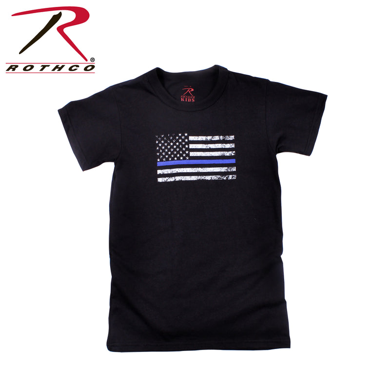 Rothco Kids Thin Blue Line US Flag T-Shirt