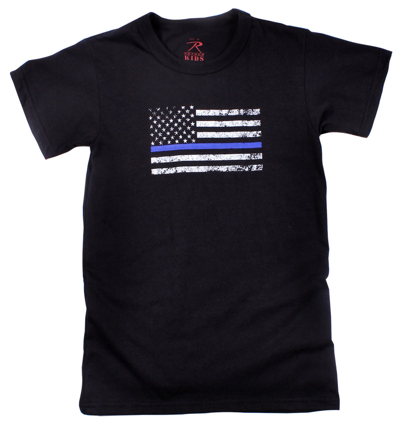 Rothco Kids Thin Blue Line US Flag T-Shirt