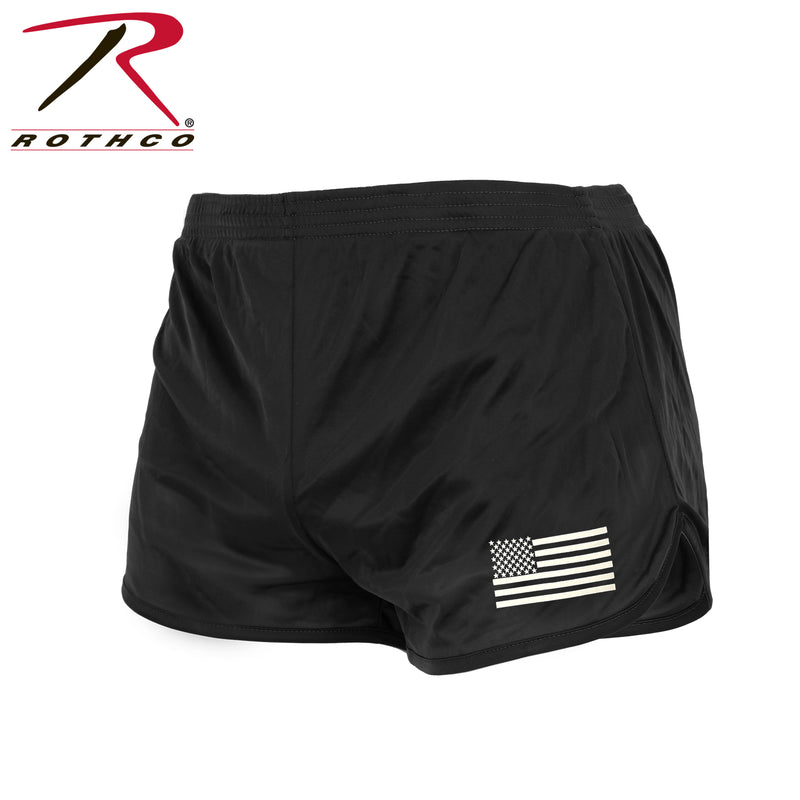 Rothco US Flag Ranger PT (Physical Training) Shorts - Black