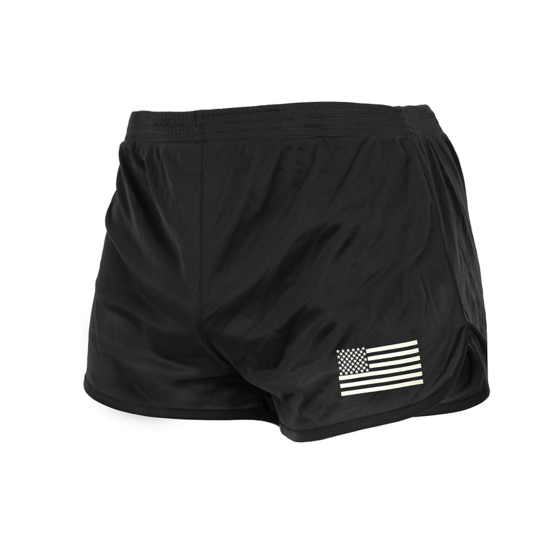 Rothco US Flag Ranger PT (Physical Training) Shorts - Black