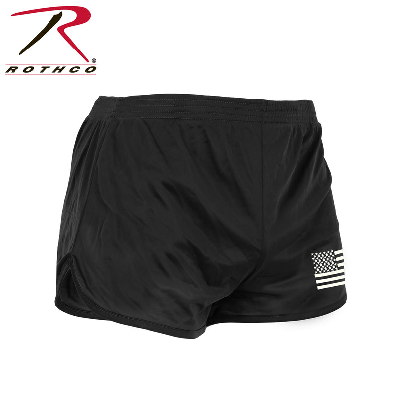 Rothco US Flag Ranger PT (Physical Training) Shorts - Black