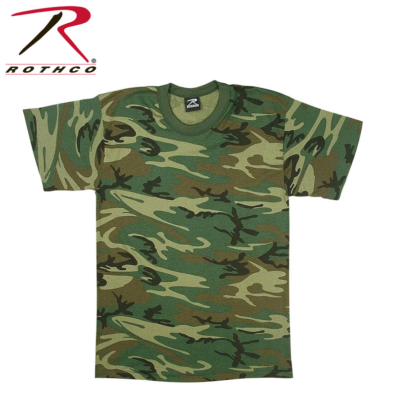 Rothco Childrens Woodland Camo Heavyweight T-Shirt