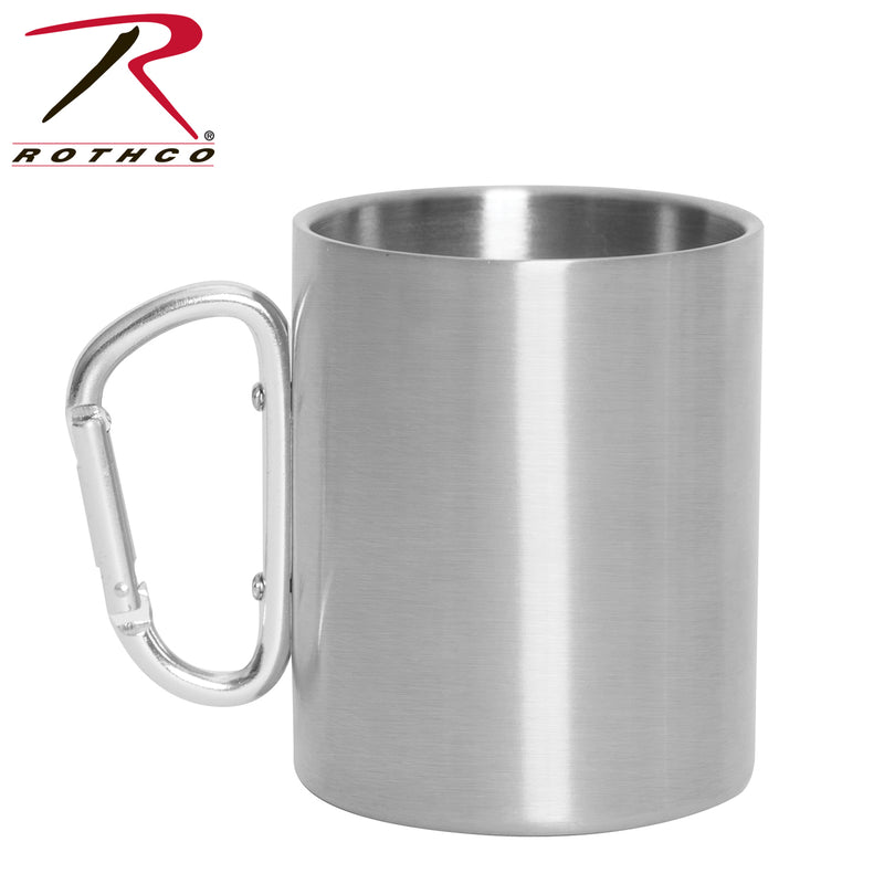 Rothco Insulated Stainless Steel Portable Camping Mug With Carabiner Handle – 15 oz