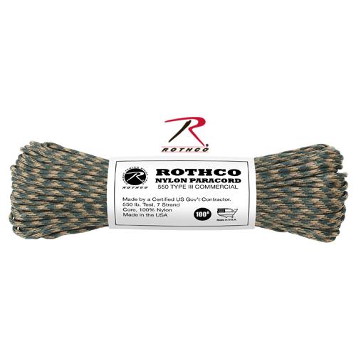 Rothco 550lb Type III Nylon Camo Paracord